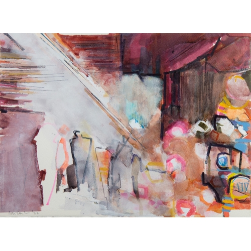 184 - COLIN TAYLOR (b.1966) MIXED MEDIA ACRYLIC ON WOVE PAPER‘Marrakech #8’ of a Marrakech SoukSigned and ... 