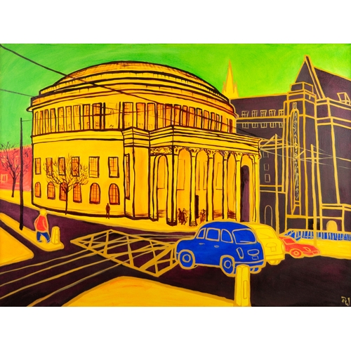 187 - PATRICIA WARRINGTON (Contemporary) OIL PAINTING ON CANVAS Central Library, Manchester Signed with in... 