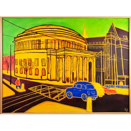 187 - PATRICIA WARRINGTON (Contemporary) OIL PAINTING ON CANVAS Central Library, Manchester Signed with in... 