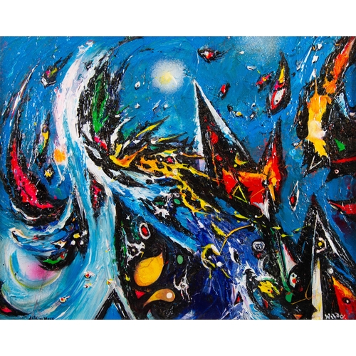 191 - DAVID WILDE (1918-1978)ACRYLIC ON BOARD‘Life on Mars’ Signed and titled 15 ¾” x 19 ¾” (40cm x 50.2cm... 