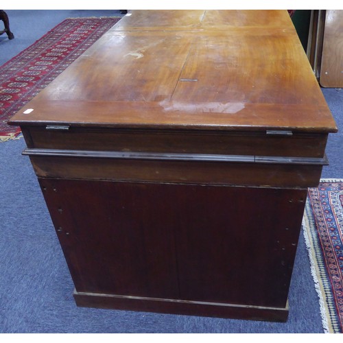 94 - INTERESTING LATE EIGHTEENTH/EARLY NINETEENTH CENTURY MAHOGANY ARCHITECTS OR CAMPAIGN TWIN PEDESTAL D... 