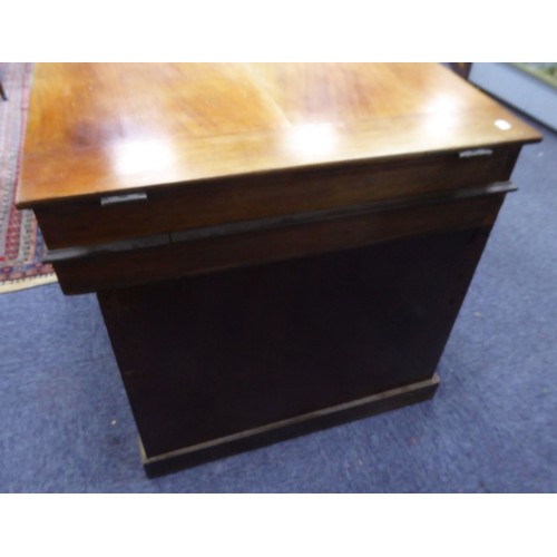 94 - INTERESTING LATE EIGHTEENTH/EARLY NINETEENTH CENTURY MAHOGANY ARCHITECTS OR CAMPAIGN TWIN PEDESTAL D... 