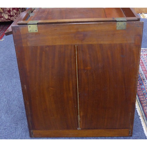 94 - INTERESTING LATE EIGHTEENTH/EARLY NINETEENTH CENTURY MAHOGANY ARCHITECTS OR CAMPAIGN TWIN PEDESTAL D... 