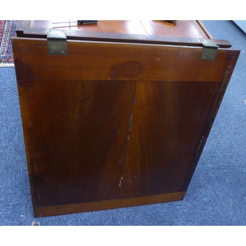 94 - INTERESTING LATE EIGHTEENTH/EARLY NINETEENTH CENTURY MAHOGANY ARCHITECTS OR CAMPAIGN TWIN PEDESTAL D... 