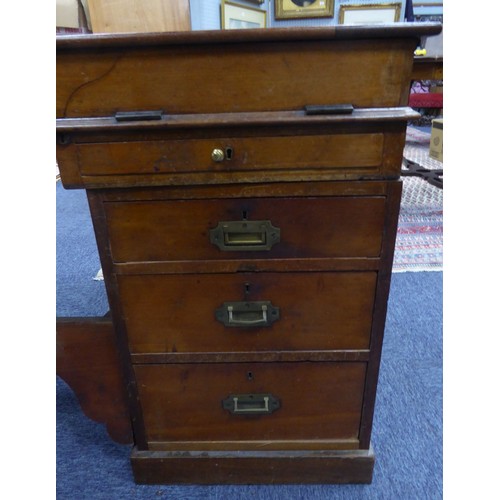 94 - INTERESTING LATE EIGHTEENTH/EARLY NINETEENTH CENTURY MAHOGANY ARCHITECTS OR CAMPAIGN TWIN PEDESTAL D... 