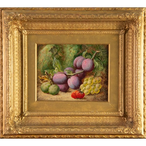 202 - OLIVER CLARE (c.1853-1927)OIL PAINTINGS ON CANVAS, A PAIRStill Lifes, one with a bird's nest and blo... 
