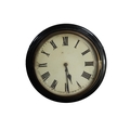 EARLY NINETEENTH CENTURY WALL CLOCK IN EBONISED CASE, with 12” Roman ...