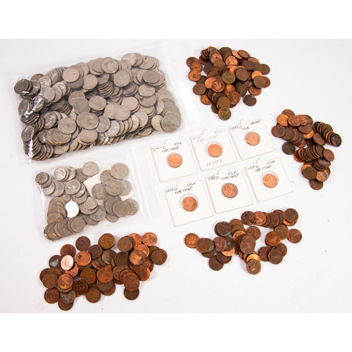 104 - VERY LARGE SELECTION OF MAINLY POST-1980s AMERICAN SILVER AND COPPER COINAGE, mainly quarter dollars... 