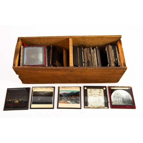 155 - COLLECTION OF 19TH CENTURY AND LATER MONOCHROME AND COLOURED LANTERN SLIDES, the contents of six pro... 