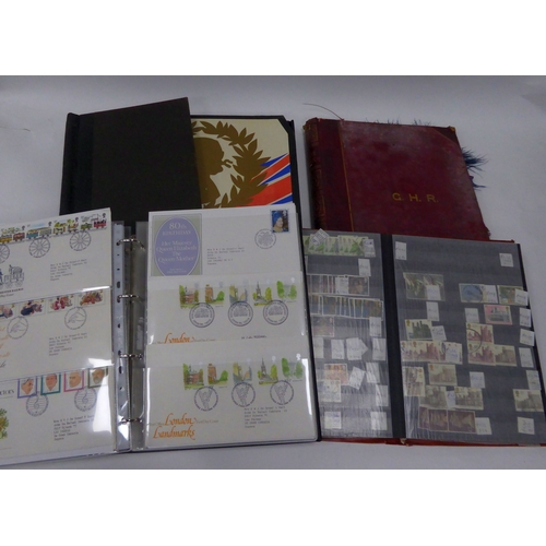 186 - STAMPS - ALBUM OF GB FIRST DAY COVERS, 70s - 90s; an album of bird's feathers; a boxed album of GB Q... 