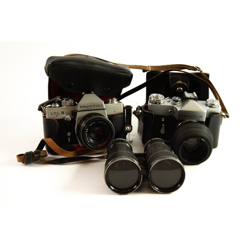 139 - ZENIT-B SINGLE LENS REFLEX CAMERA with Helios 44-2 2/58 lens and rubber hood, with original leather ... 