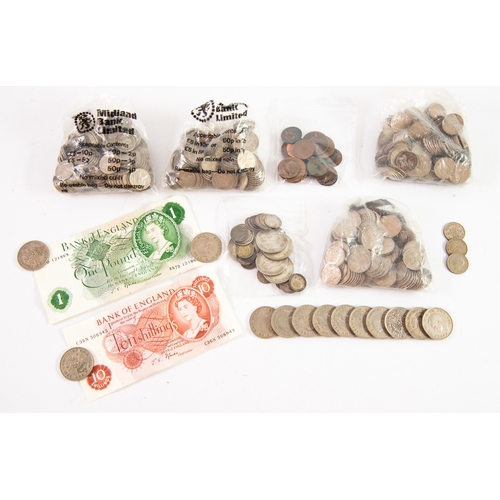 95 - SELECTION OF GB PRE-DECIMAL COINAGE, INCLUDING SOME PRE-1947 SILVER COINAGE, mainly George V, but al... 