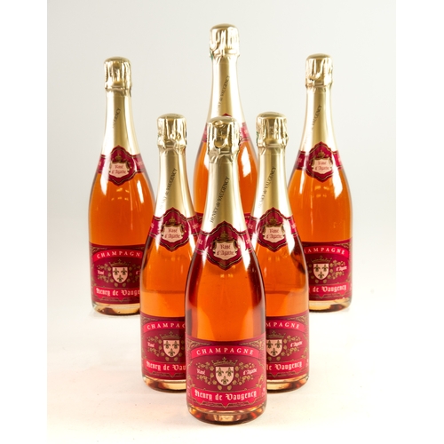 167 - SIX BOTTLES OF HENRY DE VAUGENCY ROSE CHAMPAGNE, (6)