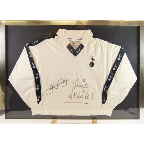 213 - TOTTENHAM HOTSPURS - OSSIE ARDILES SIGNED SHIRT, framed and ANOTHER, framed, with certificates of au... 