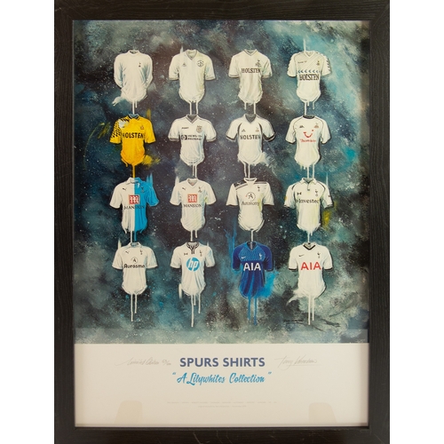 217 - TOTTENHAM HOTSPURS - 9 VARIOUS FRAMED PICTURES, including limited edition print of Spurs shirts - A ... 