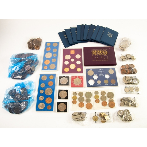 98 - SUBSTANTIAL SELECTION OF PRE and POST DECIMAL SILVER and COPPER COINAGE, TEN SETS OF BRITAIN'S FIRST... 