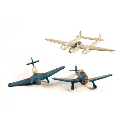 370 - MID 20TH CENTURY COLD PAINTED DIE CAST BRASS MODEL OF AN AMERICAN LOCKHEED P-38 LIGHTNING TWIN ENGIN... 