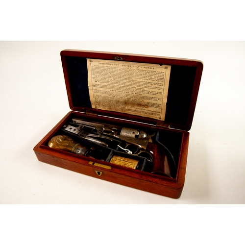 127 - CASED COLTS PATENT .31 CALIBRE '1849 POCKET PISTOL', serial No 186552, with 5