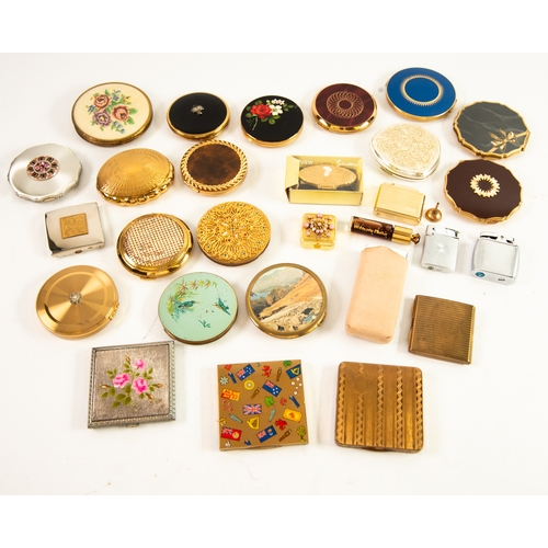 262 - APPROXIMATELY 20 STRATTON and other LADY'S COMPACTS also a number of CIGARETTE LIGHTERS etc