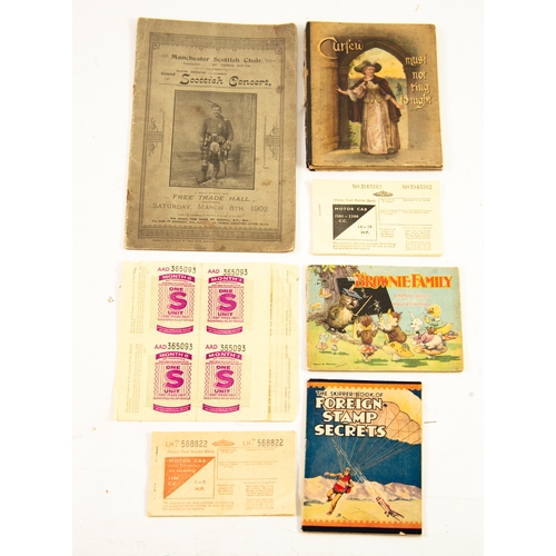 194 - SMALL MIXED LOT OF EPHEMERA, including: MANCHESTER SCOTTISH CHOIR ‘GRAND SCOTTISH CONCERT’, FREE TRA... 