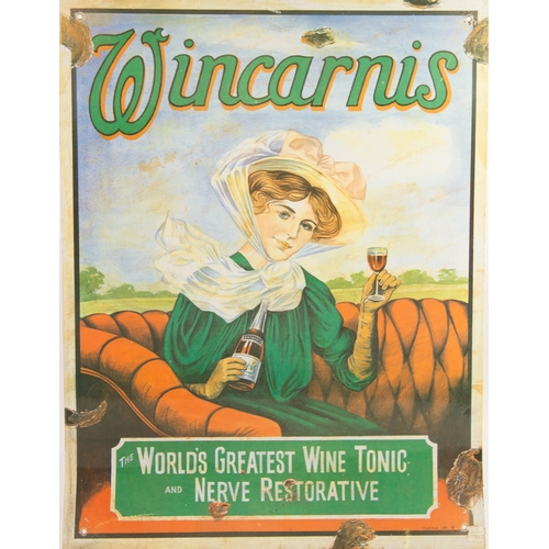 264 - TWO REPLICA ENAMELLED TIN ADVERTISING SIGNS - Bovril and Wincarnis Tonic Wine