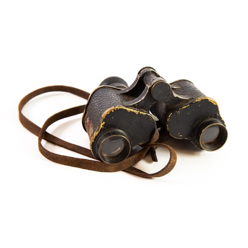 162 - W. WATSON & SONS, LTD PAIR OF VINTAGE BLACK LACQUERED BRASS PRISM BINOCULARS, No 21997