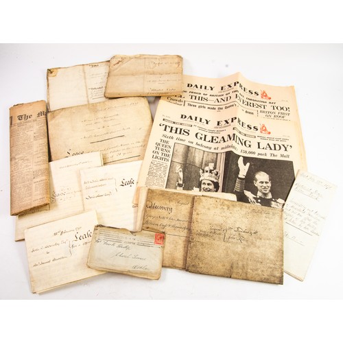 196 - SELECTION OF 18TH AND 19TH CENTURY INDENTURES AND PRINTED MATTER, includes indenture relating to the... 