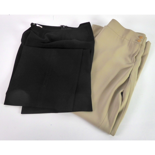 440 - GIORGIO ARMANI PAIR OF ITALIAN 100% WOOL BLACK FABRIC LADY'S TROUSERS, size 46; and a PAIR OF ARMANI... 