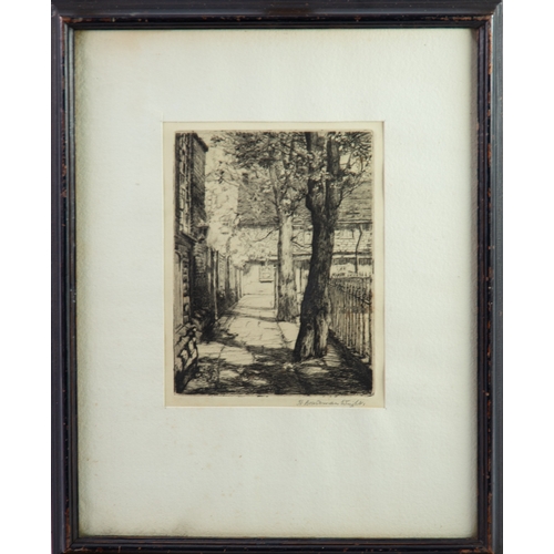 420 - H BOARDMAN WRIGHT A R E (d.1915) ETCHINGS, TWO Rear Views of Houses Each signed in pencil in margins... 