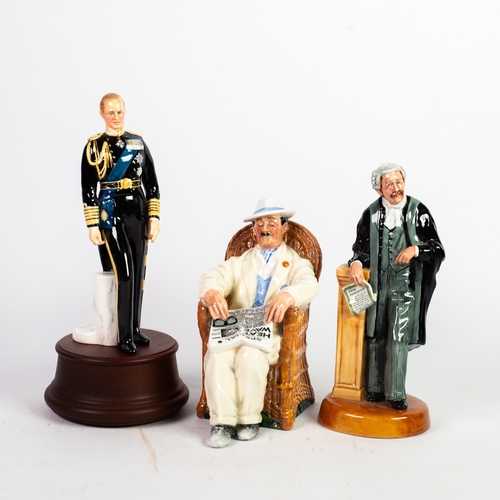 9 - ROYAL DOULTON (BURSLEM) FIGURE 'THE LAWYER' HN 3041, another 'TAKING THINGS EASY' HN 2680, and 'H.R.... 