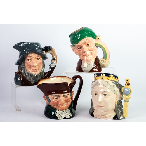 11 - FOUR ROYAL DOULTON (BURSLEM) CHARACTER JUGS namely 'RIP VAN WINKLE' D6438, 'LEPRECHAUN' D6847, 'OLD ... 