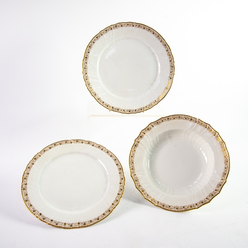 38 - TWENTY EIGHT PIECE NINETEENTH CENTURY KPM, MOULDED PORCELAIN PART DINNER SERVICE, white glazed with ... 