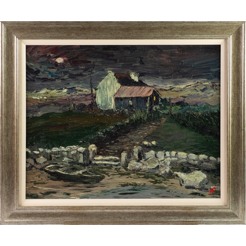 29 - JULIE FORRESTER (1954)OIL ON BOARD 'Smugglers Hideaway' Initialled lower right and signed, titled an... 