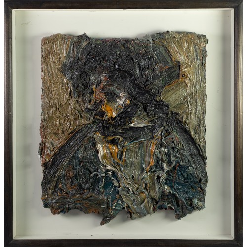 26 - RICHARD FITTON (1990) IMPASTO OIL PAINTING ON BOARD Head of Jen, bust portrait 17 1/2in x 15 1/2in (... 