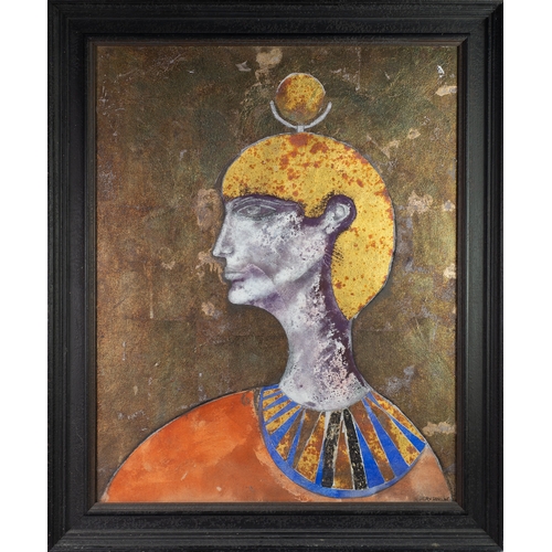 7 - SAX BERLIN OIL PAINTING Isis, head and shoulders portrait Signed, titled and dated 15-10-2013 verso ... 