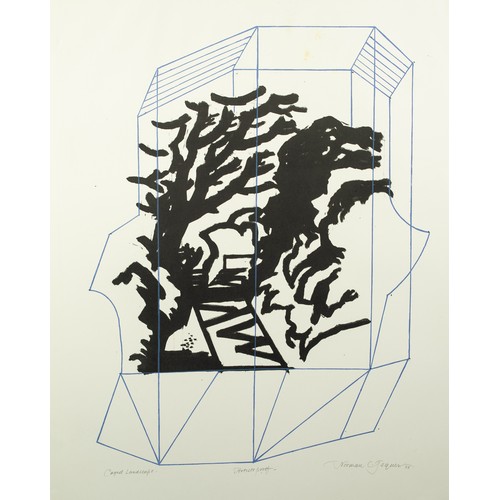 73 - NORMAN JAQUES (1922-2014) TWO ARTIST SIGNED LIMITED EDITION COLOUR PRINTS‘Caged Landscape’, Artist P... 