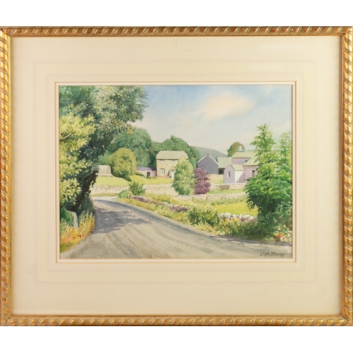 318 - GEOFFREY H POOLEY (1908-2006) WATERCOLOUR ‘Entrance to Lower Biggins, Kirby Lonsdale’ Signed, titled... 