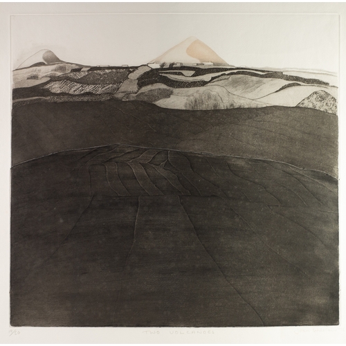 356 - JOAN WILLIAMS (1922-2002)ARTIST SIGNED ETCHING WITH AQUATINT‘Two Volcanoes’ Signed, titled and dated... 