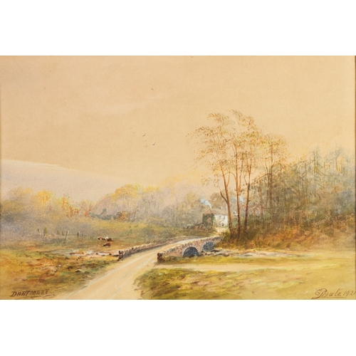 320 - G BATE (EARLY TWENTIETH CENTURY) SUITE OF THREE WATERCOLOURSRural scenes Signed and dated 19219 ¼” x... 