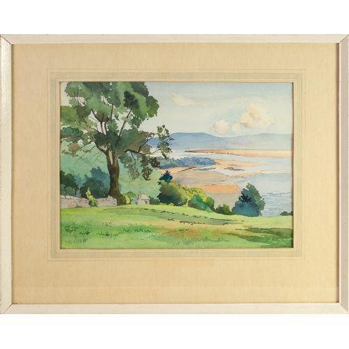 330 - T A CLARKE (TWENTIETH CENTURY) WATERCOLOUR 'The Kent Estuary' Signed lower left, inscribed in artist... 