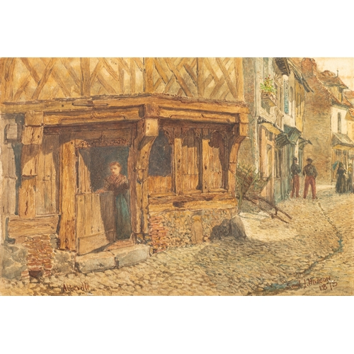 327 - SAMUEL JOHN HODSON (1836 - 1908) WATERCOLOUR DRAWING Abbeville Signed, titled and dated 1875 7 1/2in... 