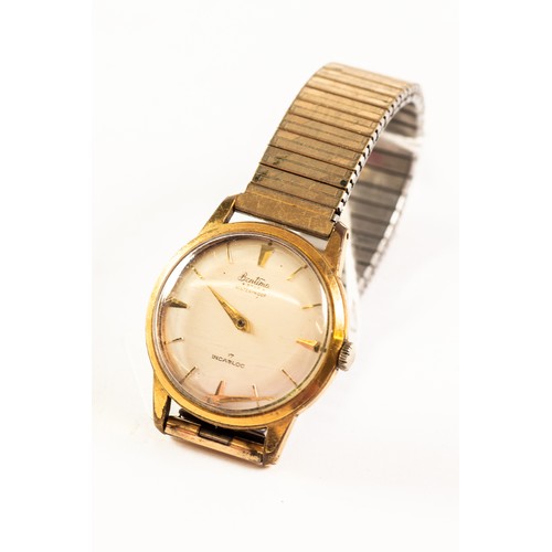 124 - GENT'S BENTIMA STAR, WATERPROOF, GOLD PLATED WRISTWATCH, with 17 jewels incabloc movement, the circu... 