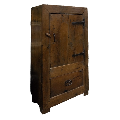 44 - LOUIS XIV CHESTNUT CABINET: 17th century French provincial farmhouse pantry cabinet, or cupboard, wi... 