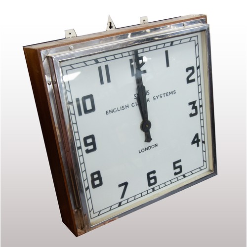 106B - SMITHS DEPARTMENT STORE CLOCK: Large chromium plated brass Smith ‘English Clock Systems’ department ... 