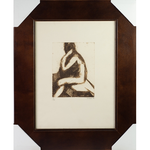 353 - DOROTHY MEAD ORIGINAL ETCHING Seated female nude Signed and dated in pencil (19)'75 and numbered 9/1... 