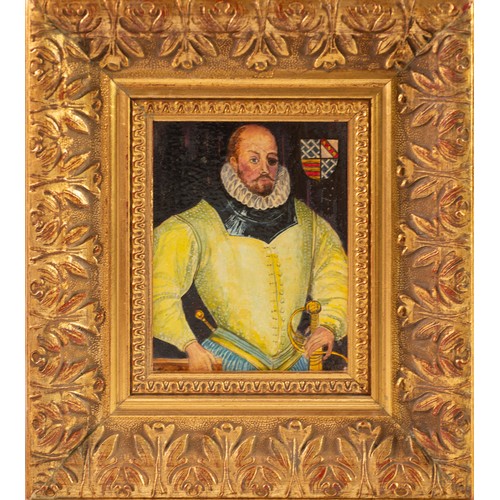 378 - JOHN LANCASTER (Cheltenham) OIL PAINTINGS ON CARD Two portrait miniatures of Queen Elizabeth I and S... 