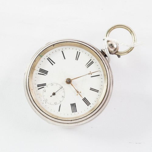 121A - H. Samuel, Market Street, Manchester, VICTORIAN SILVER OPEN FACED POCKET WATCH with key wind movemen... 