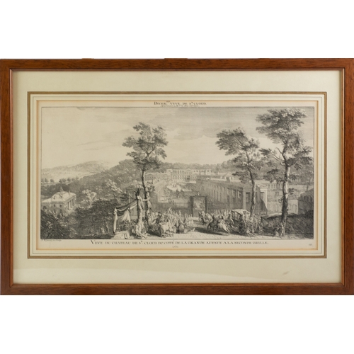 364 - FRENCH 18TH CENTURY ENGRAVING View of St Cloud, property of Duke of Orlean by J. Rigand, 1730, with ... 