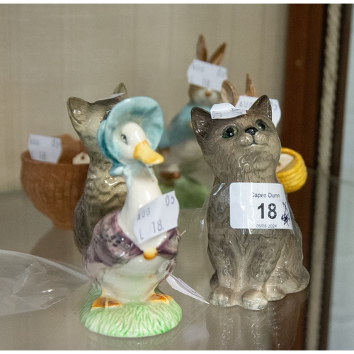 16 - CERAMICS ANIMALIER GROUPS TO INCLUDE: DOULTON, WADE, ETC... PLUS ROYAL DOULTON BEATRIX POTTER CHARAC... 