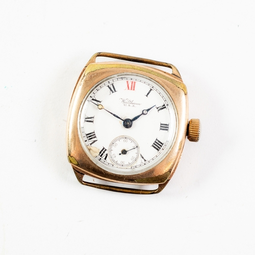 25 - GENT'S WALTHAM USA WRISTWATCH in Dennison rolled gold case, seven jewels mechanical movement, No. 27... 